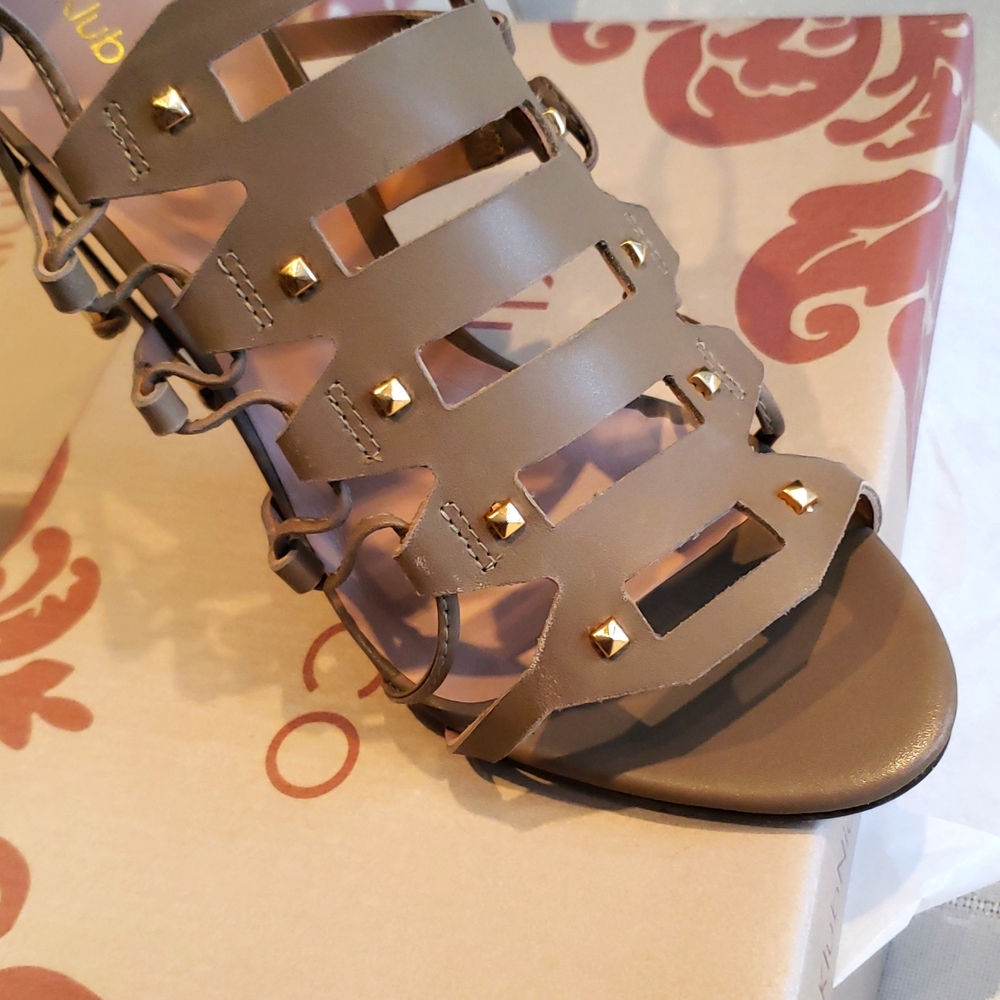 KLUB NICO New SANDAL Strappy Stiletto Heel Studs Lace Up Leather Women's 9, 11 - Picture 6 of 12